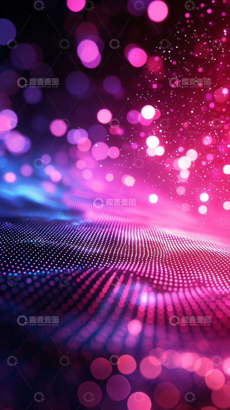 高清大图下载【趣麦麦图】梦幻光斑流动数字背景