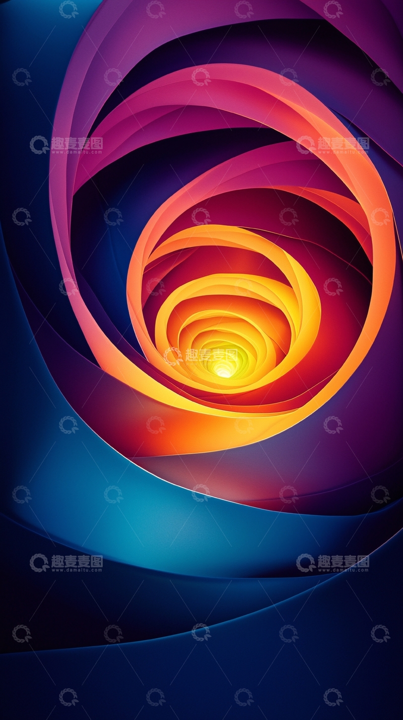 高清大图下载【趣麦麦图】抽象漩涡色彩