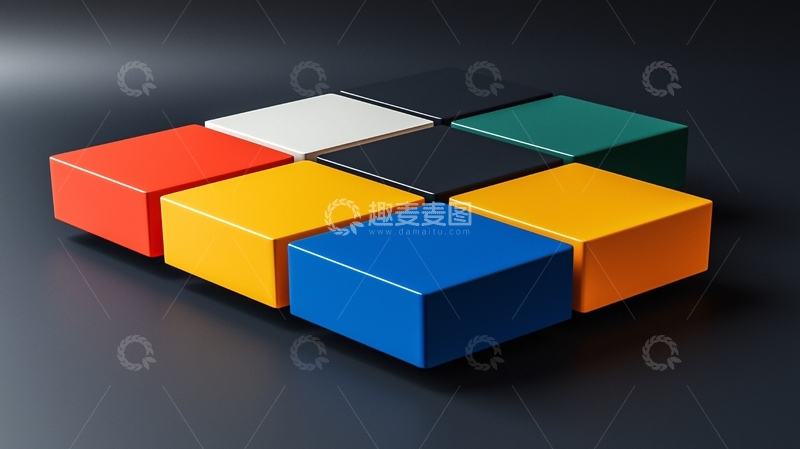 高清大图下载【趣麦麦图】彩色方块排列