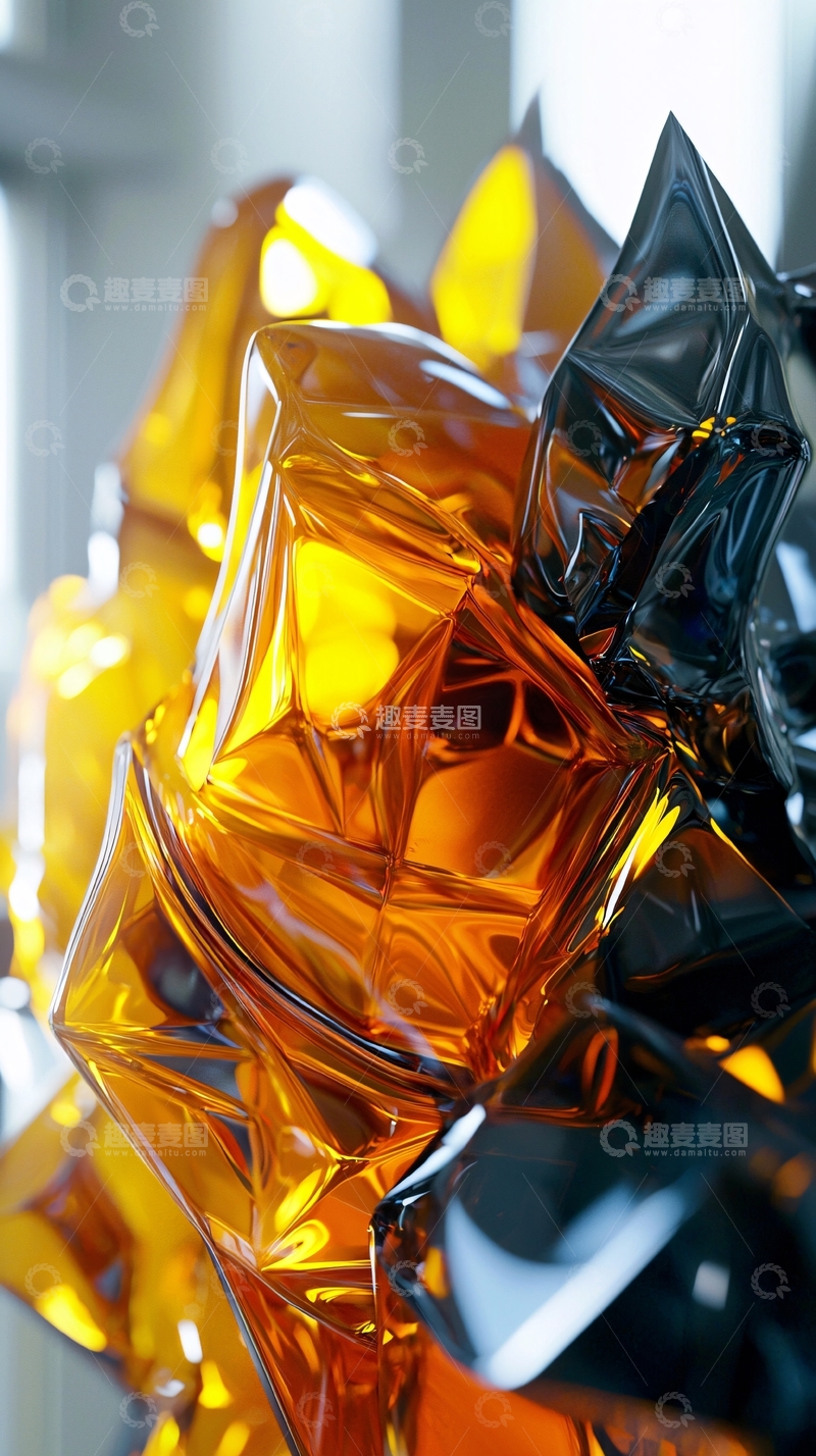 高清大图下载【趣麦麦图】光滑晶体抽象雕塑