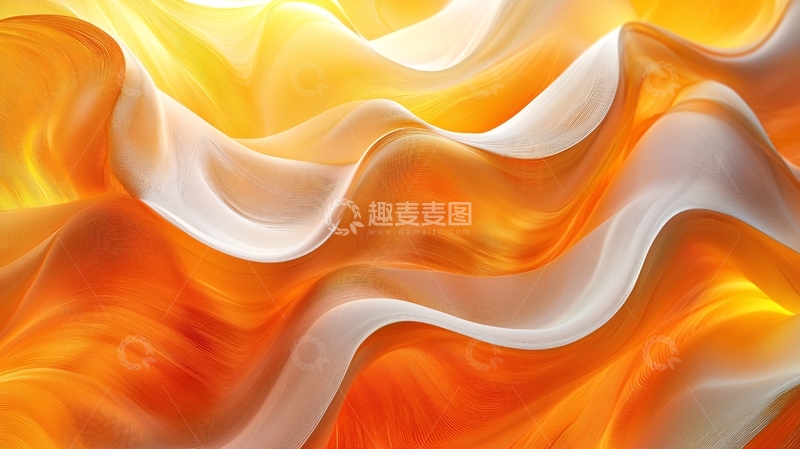 高清大图下载【趣麦麦图】抽象橙色白色波浪