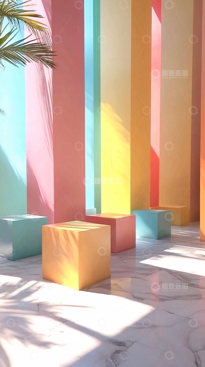 高清大图下载【趣麦麦图】彩色柱状背景