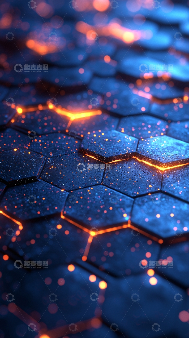 高清大图下载【趣麦麦图】科技感十足的蜂窝状图案