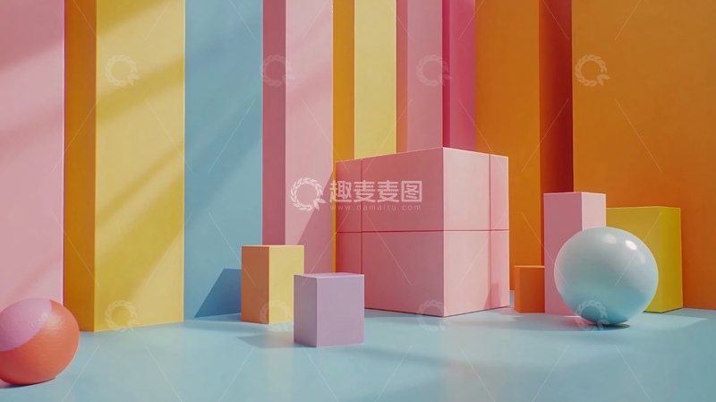 高清大图下载【趣麦麦图】彩色几何背景