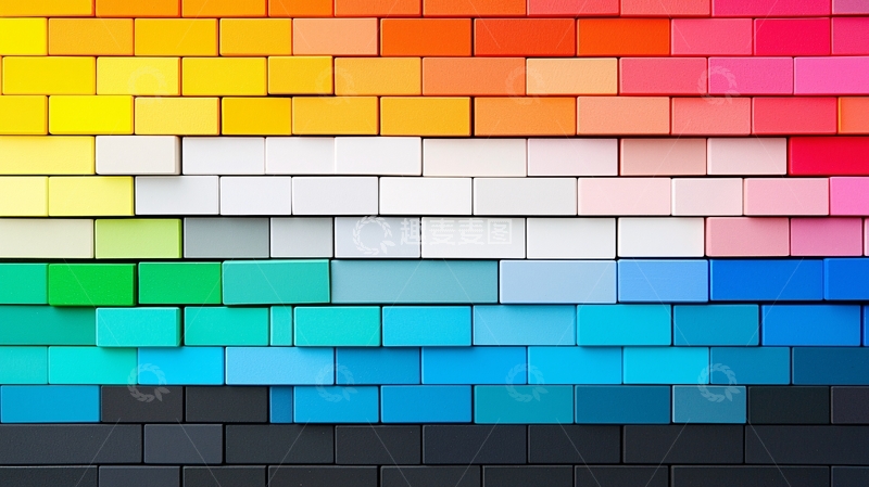 高清大图下载【趣麦麦图】彩色方块墙