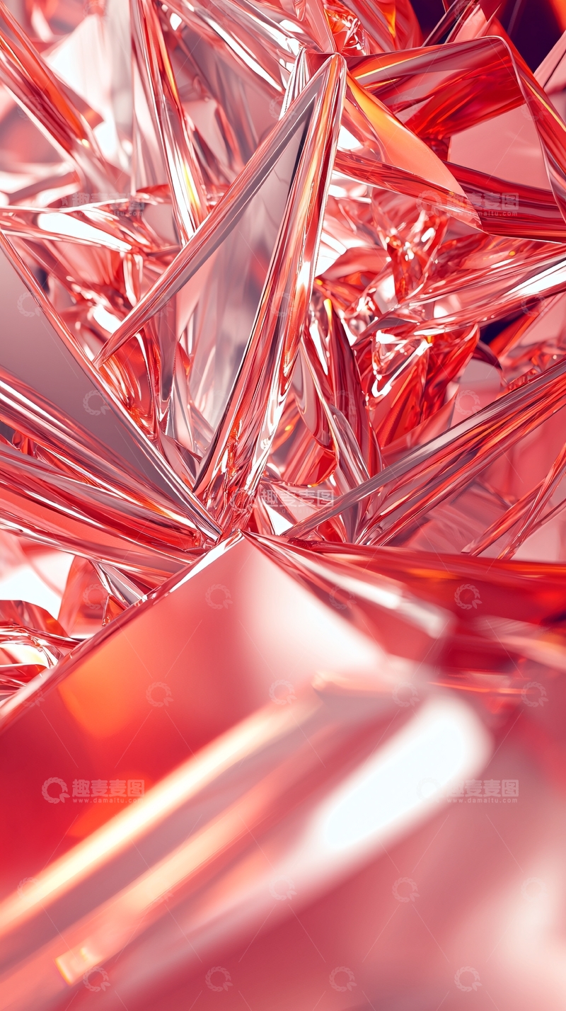 高清大图下载【趣麦麦图】红色晶体碎片