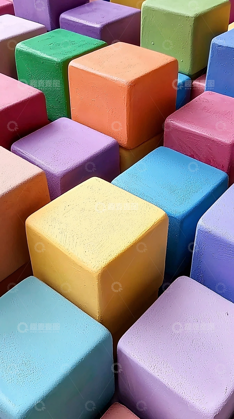 高清大图下载【趣麦麦图】彩色积木块堆叠