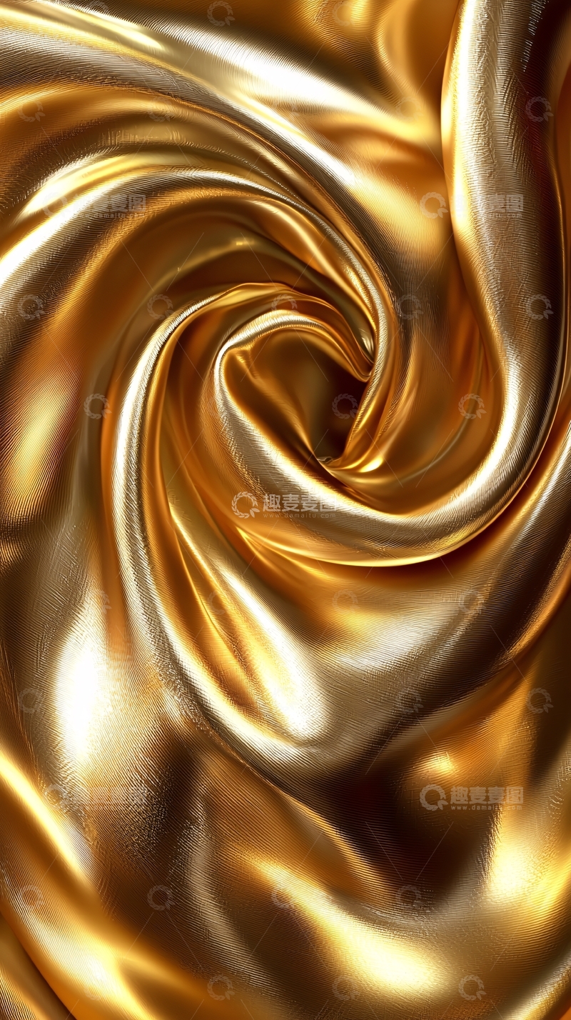 高清大图下载【趣麦麦图】金色丝绸流动质感