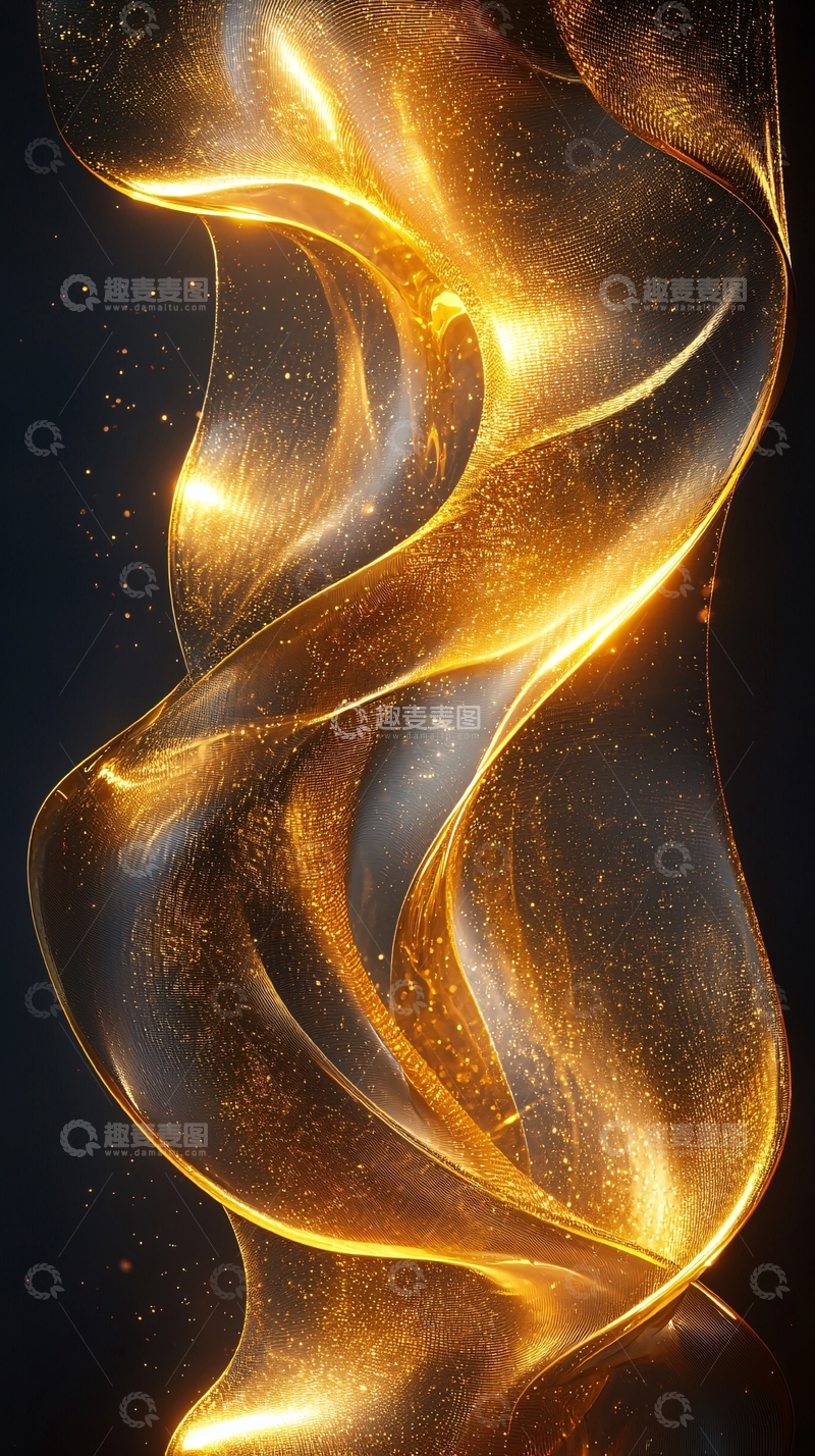 高清大图下载【趣麦麦图】金色流体抽象背景