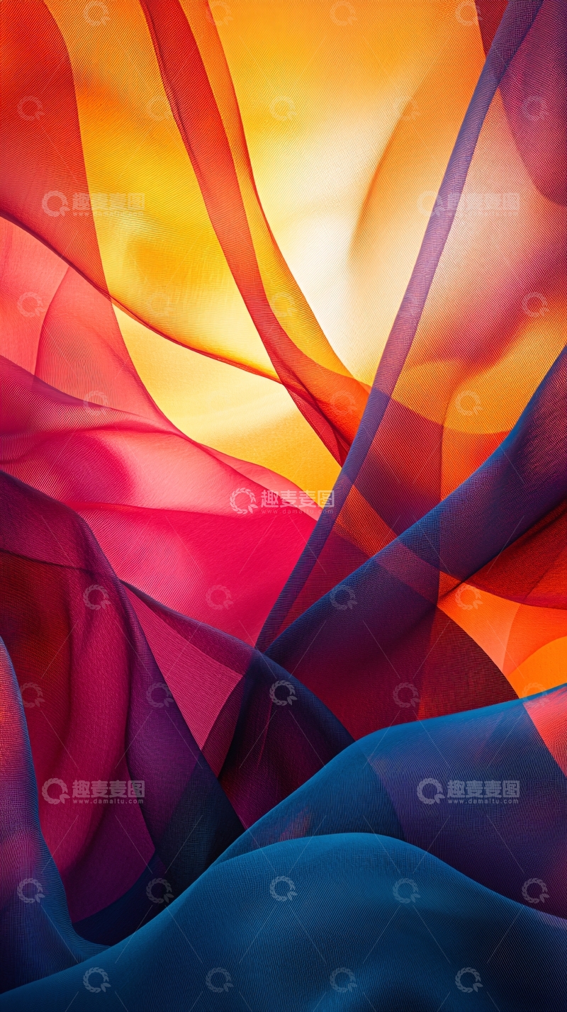 高清大图下载【趣麦麦图】彩色流动丝绸背景