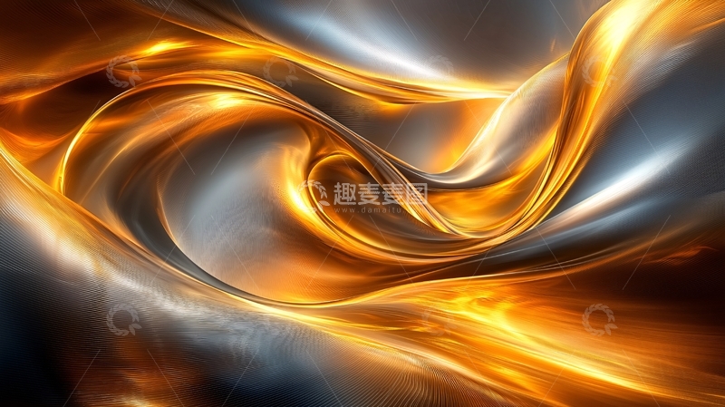高清大图下载【趣麦麦图】金色银色交织流动