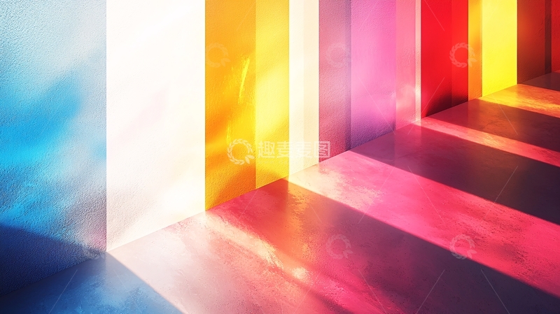高清大图下载【趣麦麦图】彩色光影交错空间