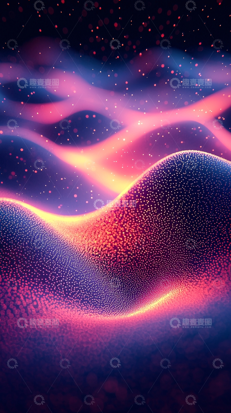 高清大图下载【趣麦麦图】粉紫色渐变波浪