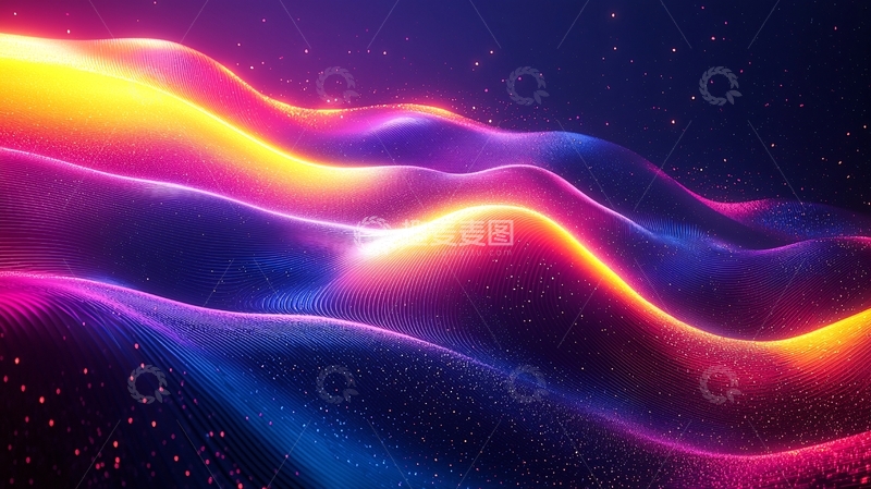 高清大图下载【趣麦麦图】流光溢彩的梦幻波浪
