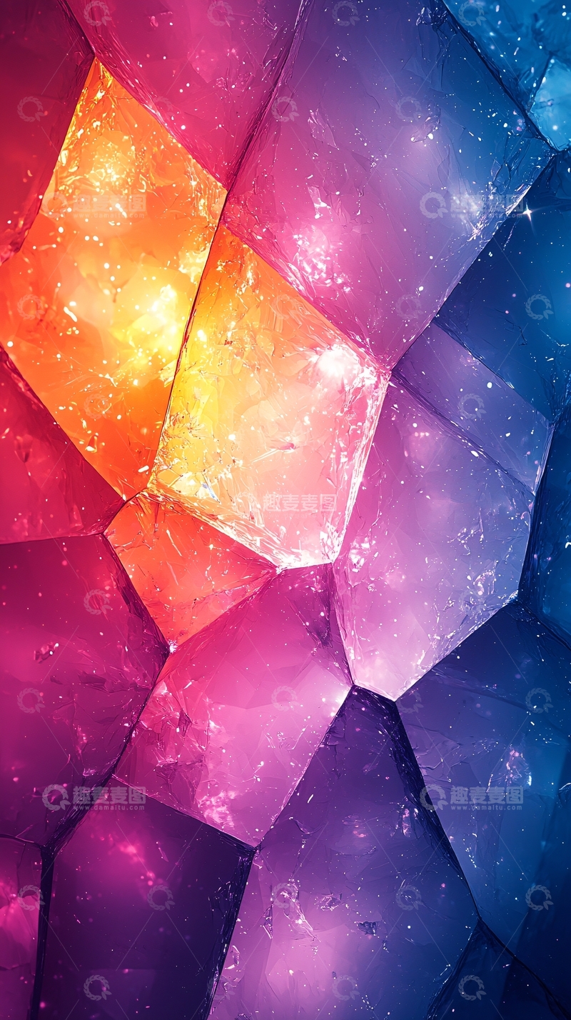 高清大图下载【趣麦麦图】彩色几何多面体