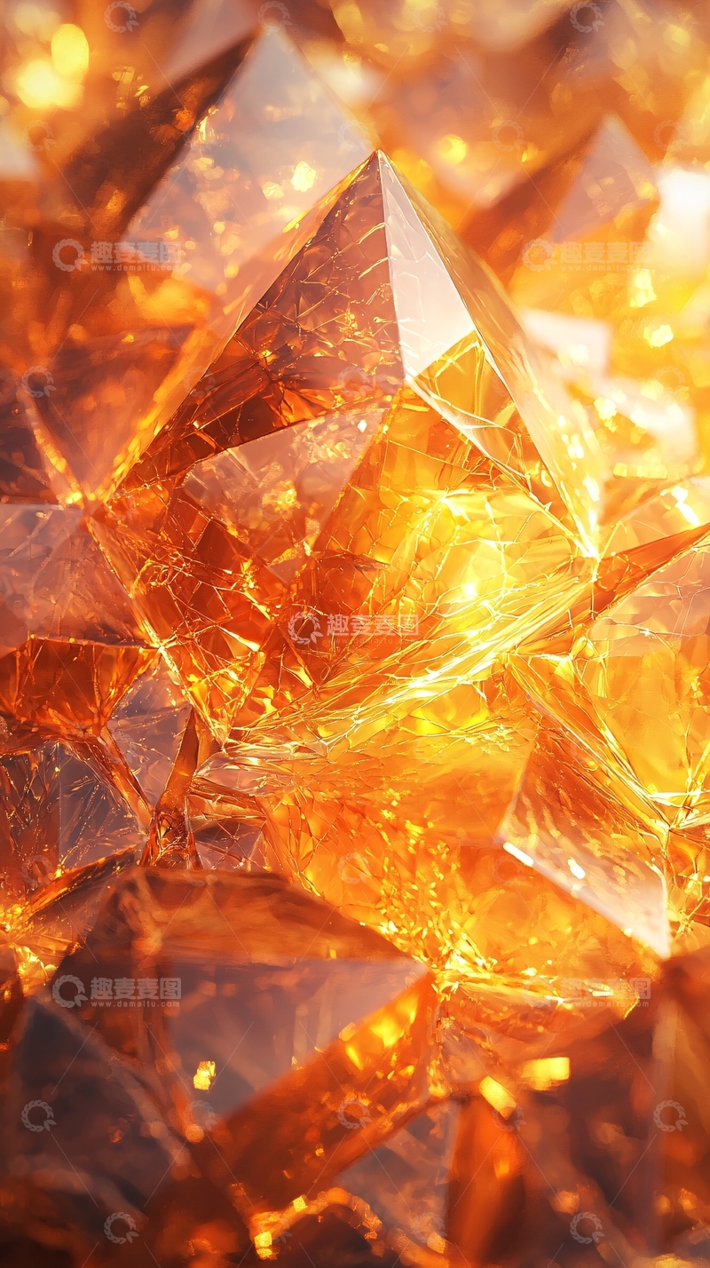 高清大图下载【趣麦麦图】闪耀的琥珀色晶体