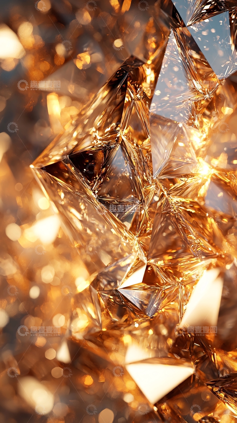 高清大图下载【趣麦麦图】金色水晶