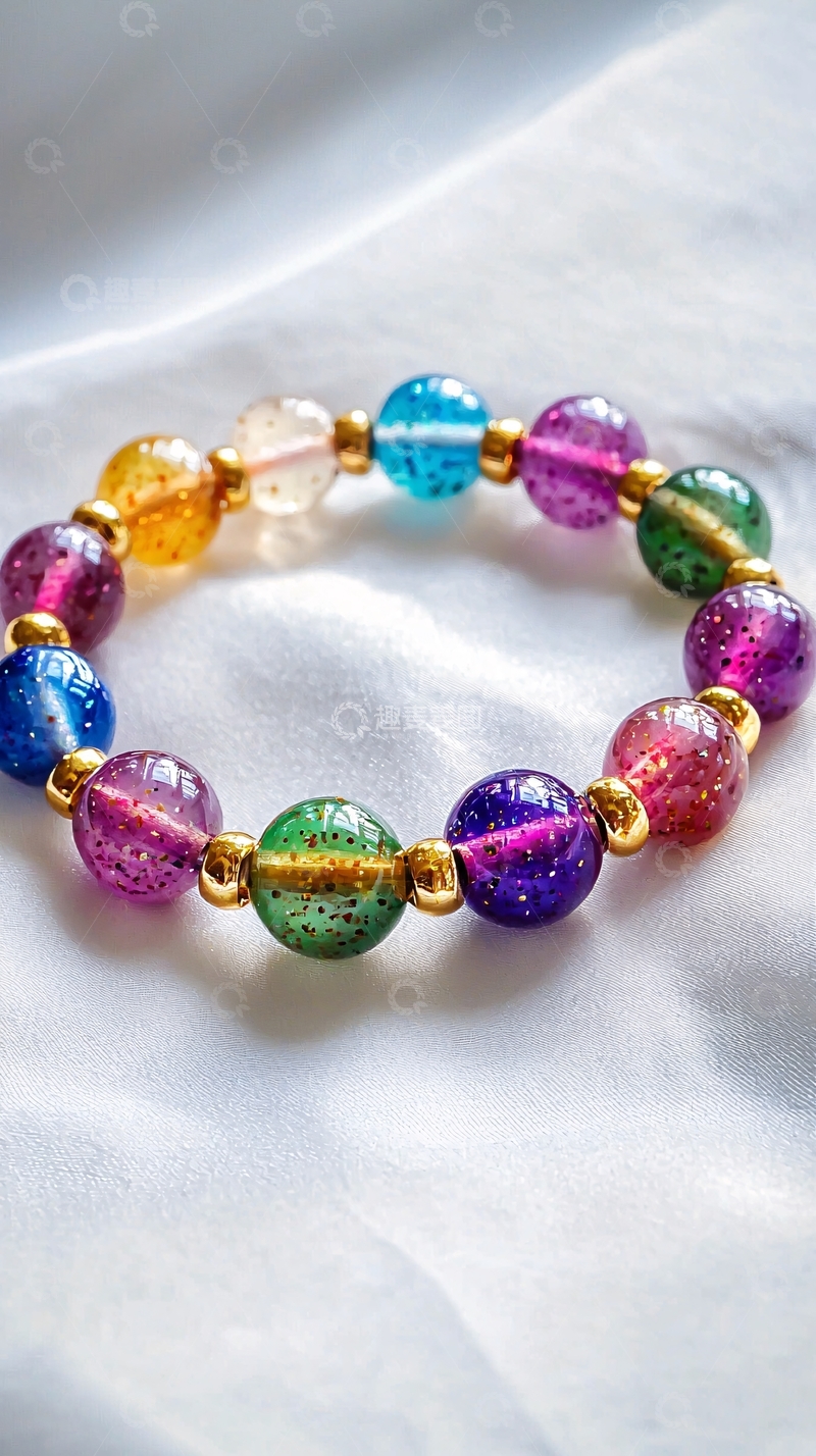 高清大图下载【趣麦麦图】彩色宝石手链