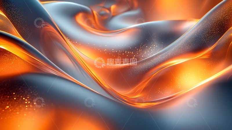 高清大图下载【趣麦麦图】抽象火焰金属流动感