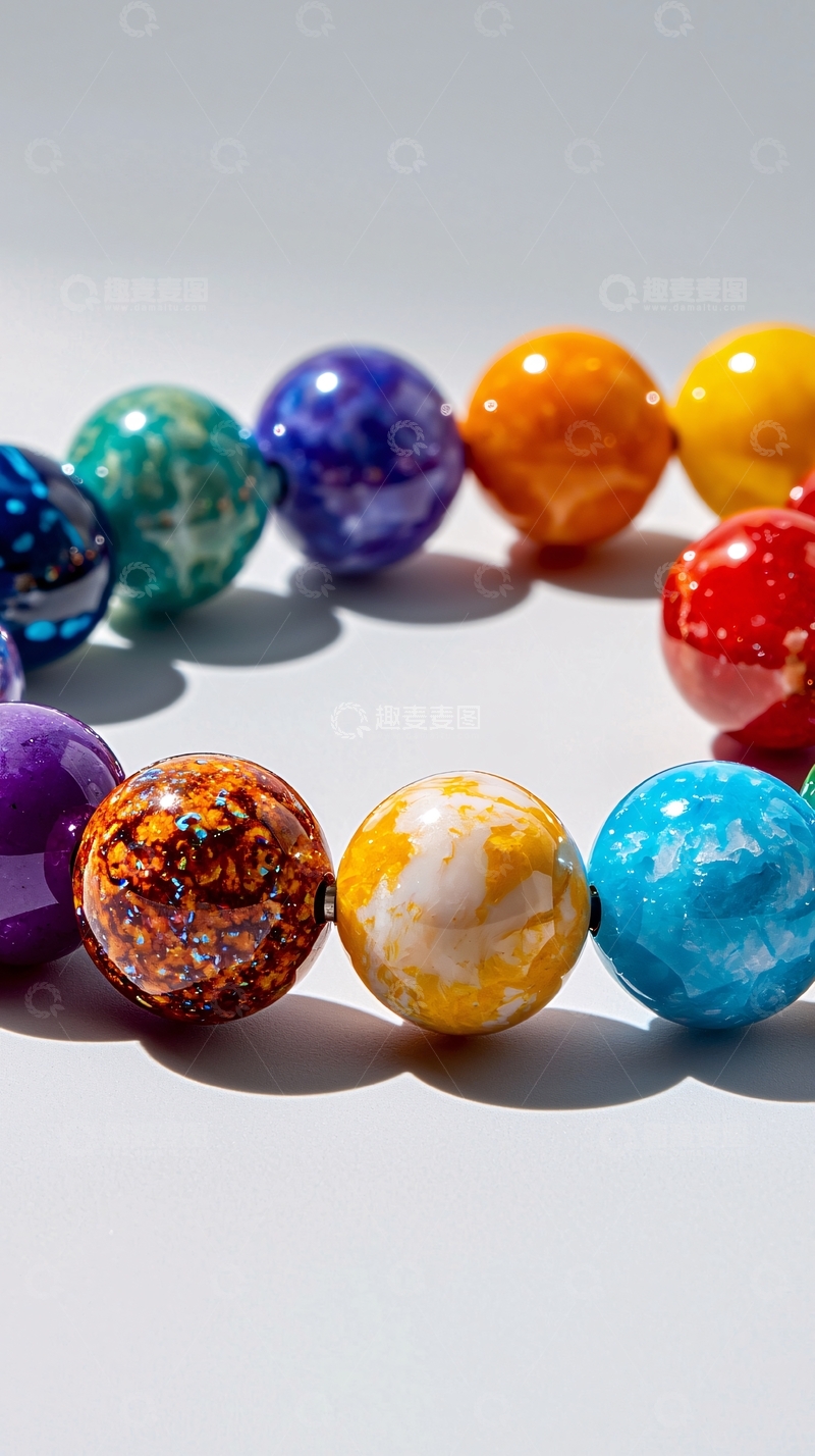 高清大图下载【趣麦麦图】七色能量球手链