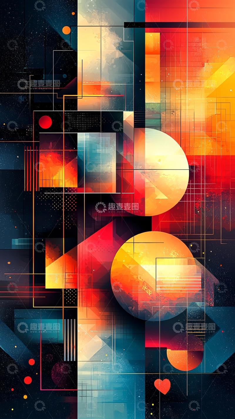 高清大图下载【趣麦麦图】抽象几何艺术壁纸