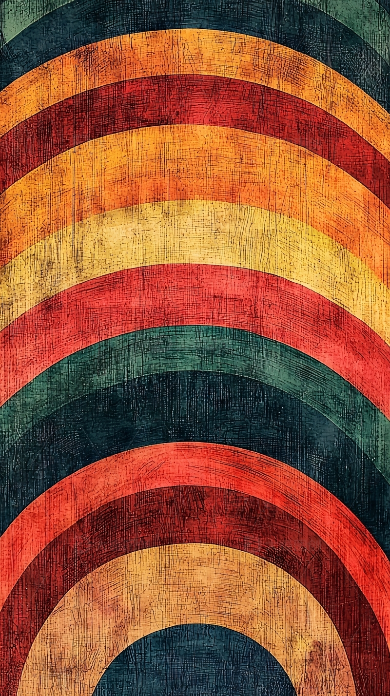 高清大图下载【趣麦麦图】复古木纹彩色圆环背景