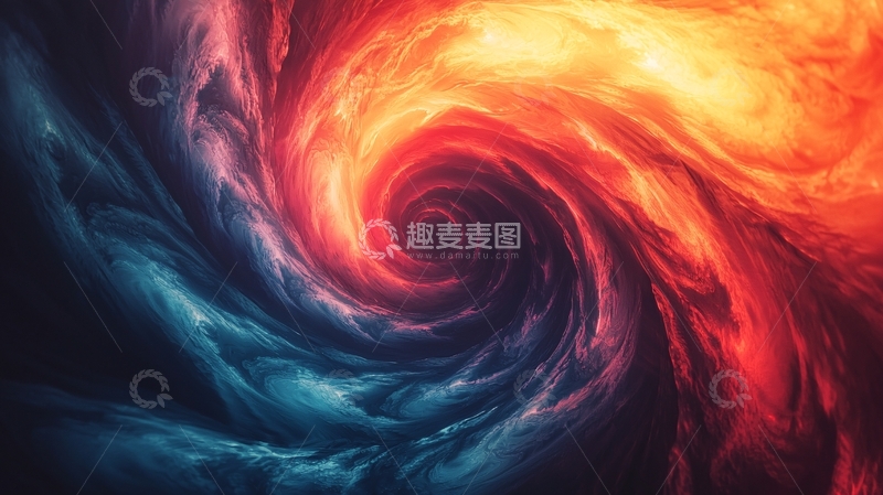 高清大图下载【趣麦麦图】红蓝漩涡能量碰撞