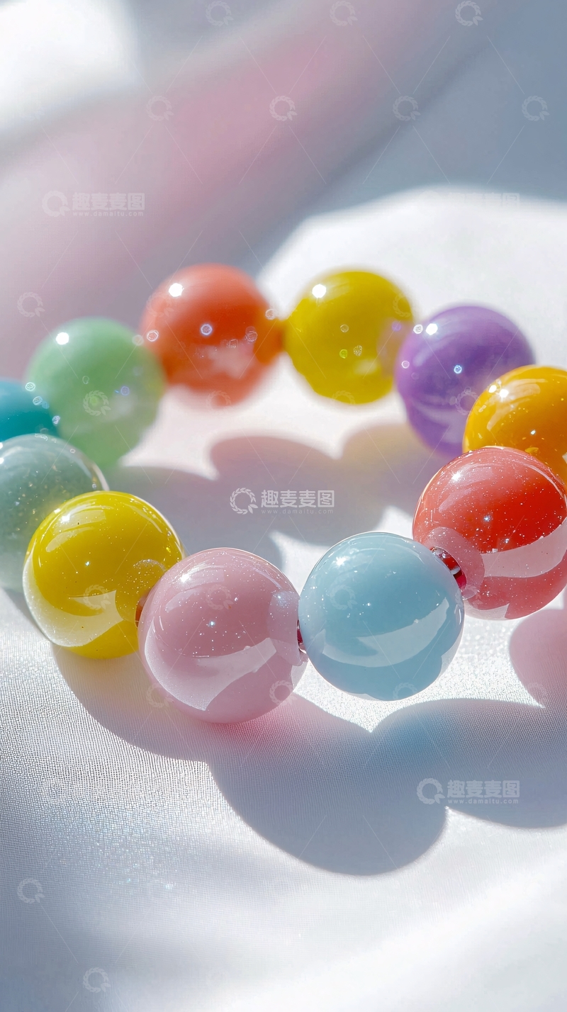 高清大图下载【趣麦麦图】彩虹糖珠手链