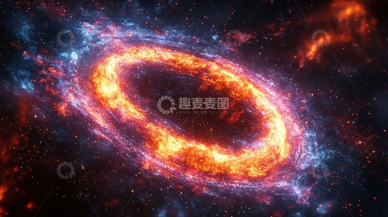 高清大图下载【趣麦麦图】发光星云环绕黑洞