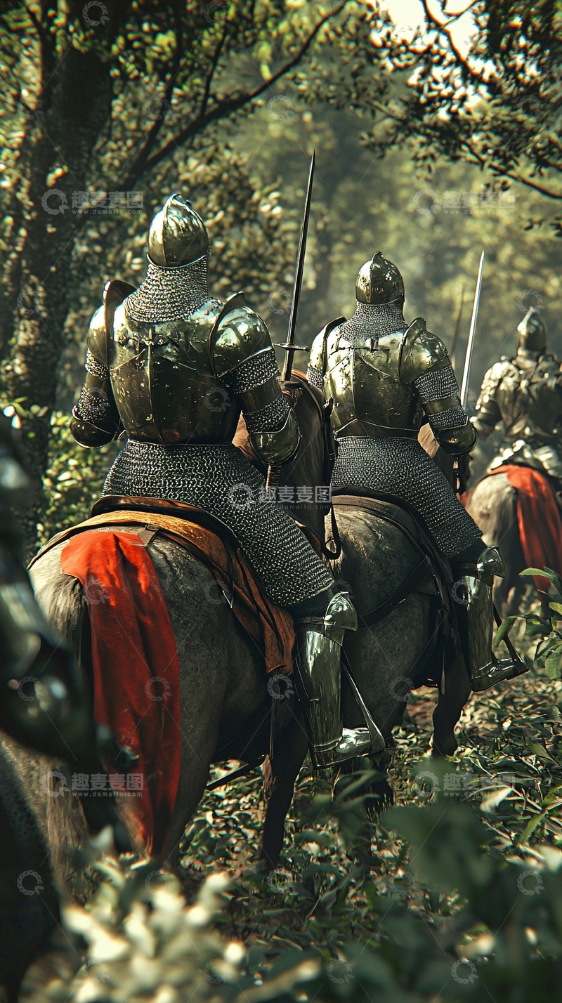 高清大图下载【趣麦麦图】骑兵森林深处