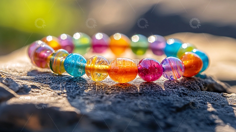 高清大图下载【趣麦麦图】彩色宝石手链