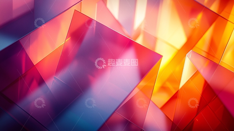 高清大图下载【趣麦麦图】色彩斑斓的几何图形叠加