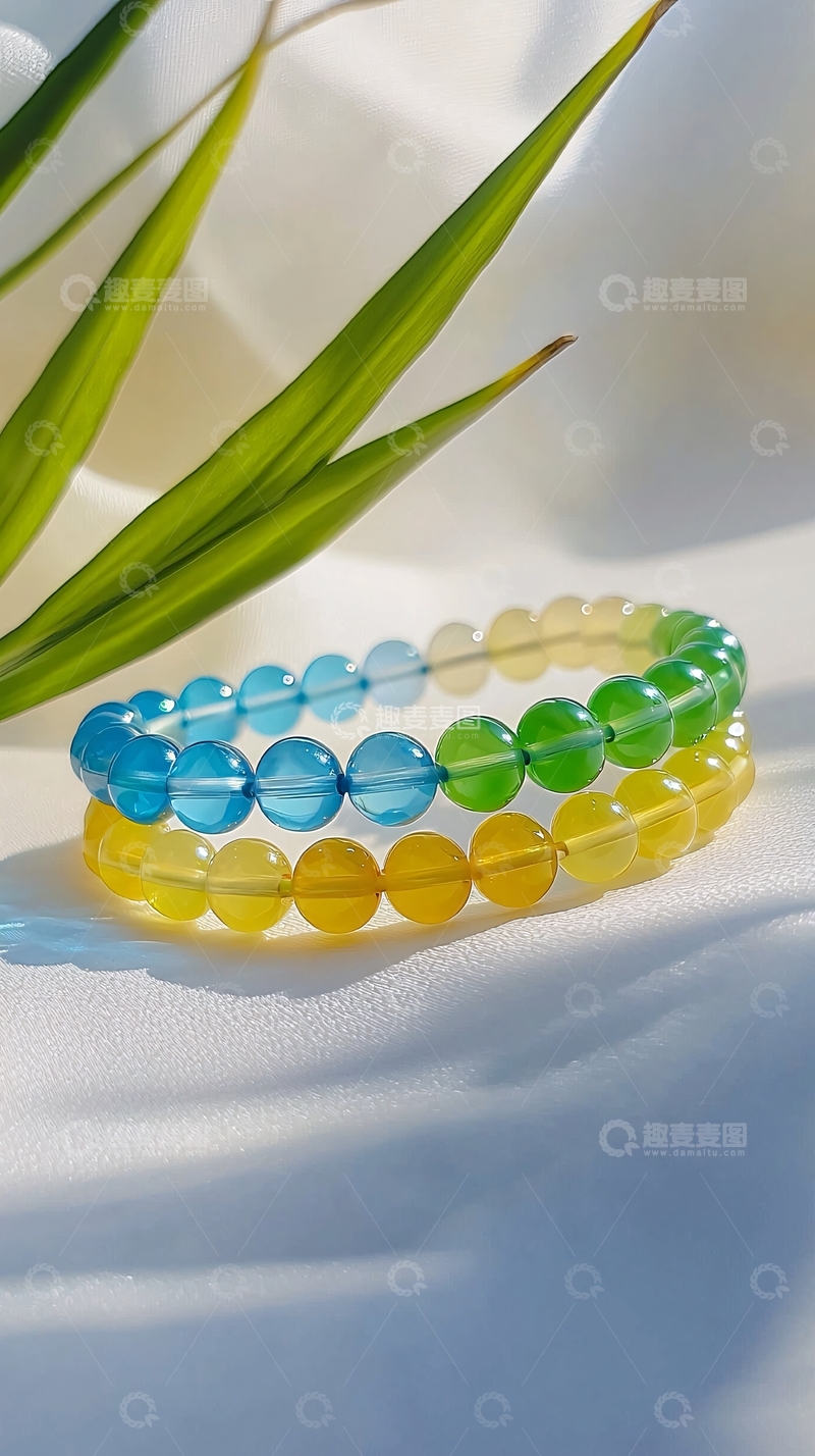 高清大图下载【趣麦麦图】彩色宝石手链