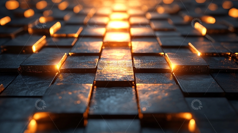 高清大图下载【趣麦麦图】金属质感立方体发光矩阵