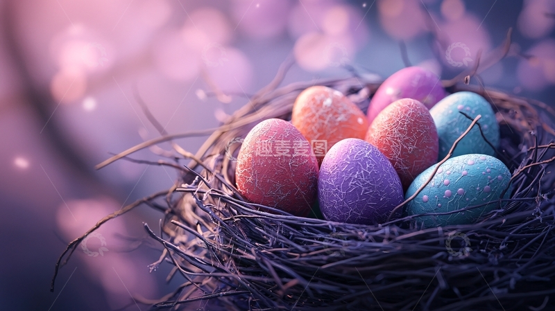 高清大图下载【趣麦麦图】彩蛋鸟巢梦幻场景