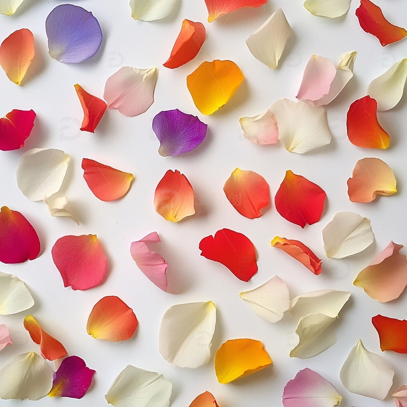 高清大图下载【趣麦麦图】彩色玫瑰花瓣