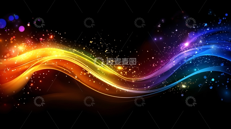 高清大图下载【趣麦麦图】彩色光线流动背景