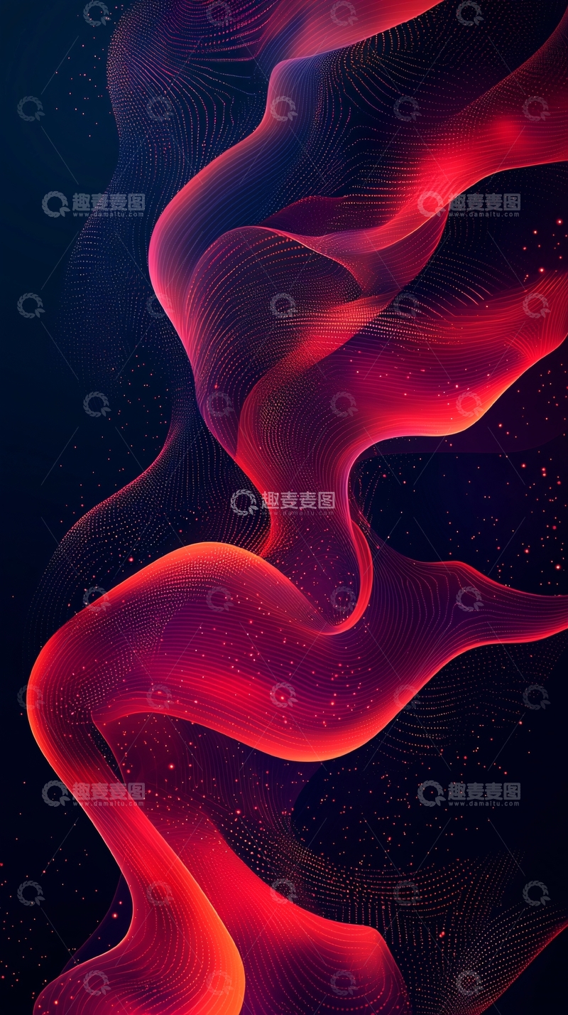 高清大图下载【趣麦麦图】红色烟雾线条流动