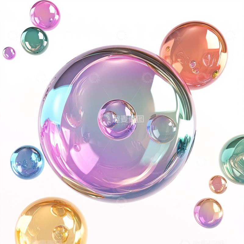 高清大图下载【趣麦麦图】彩色泡泡