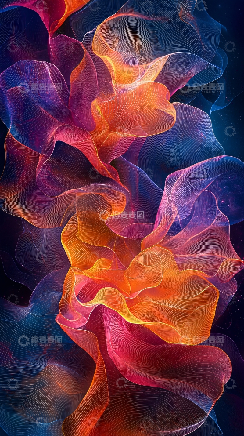 高清大图下载【趣麦麦图】绚丽多彩的抽象烟雾