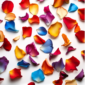彩色玫瑰花瓣散落