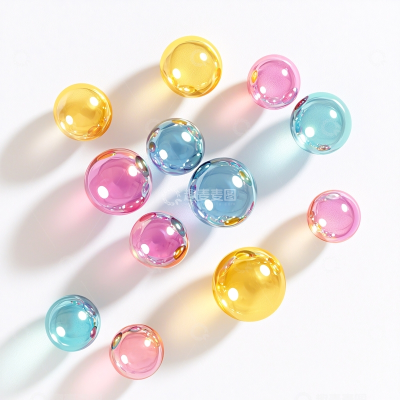 高清大图下载【趣麦麦图】彩色透明球体