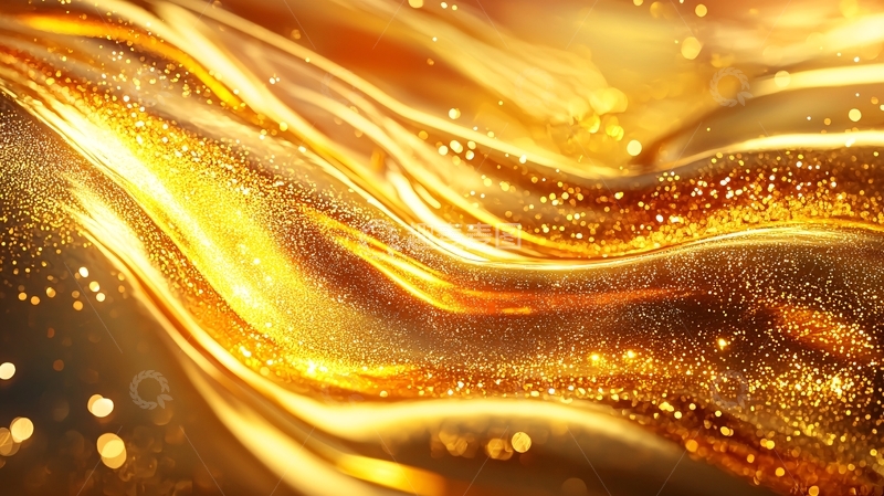 高清大图下载【趣麦麦图】流动的金色液体