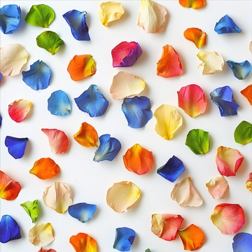 彩色玫瑰花瓣散落