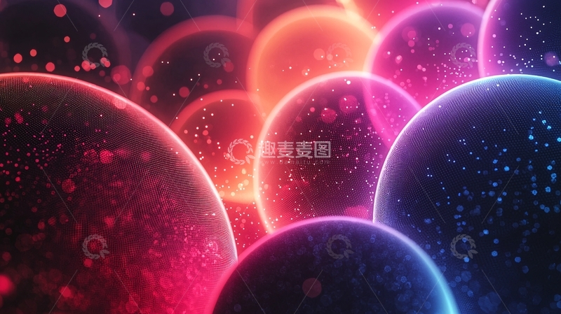 高清大图下载【趣麦麦图】发光球体聚集