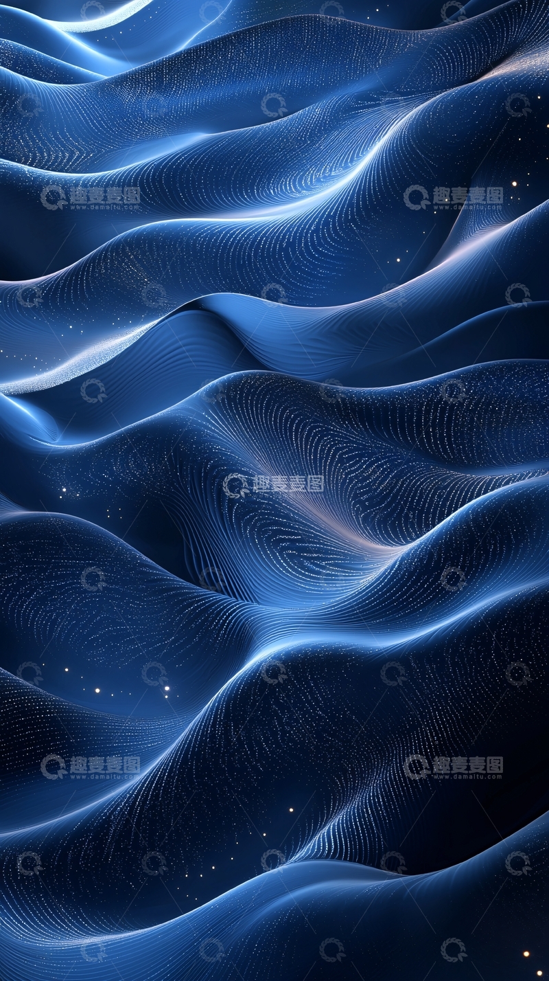 高清大图下载【趣麦麦图】蓝色波浪状纹理背景