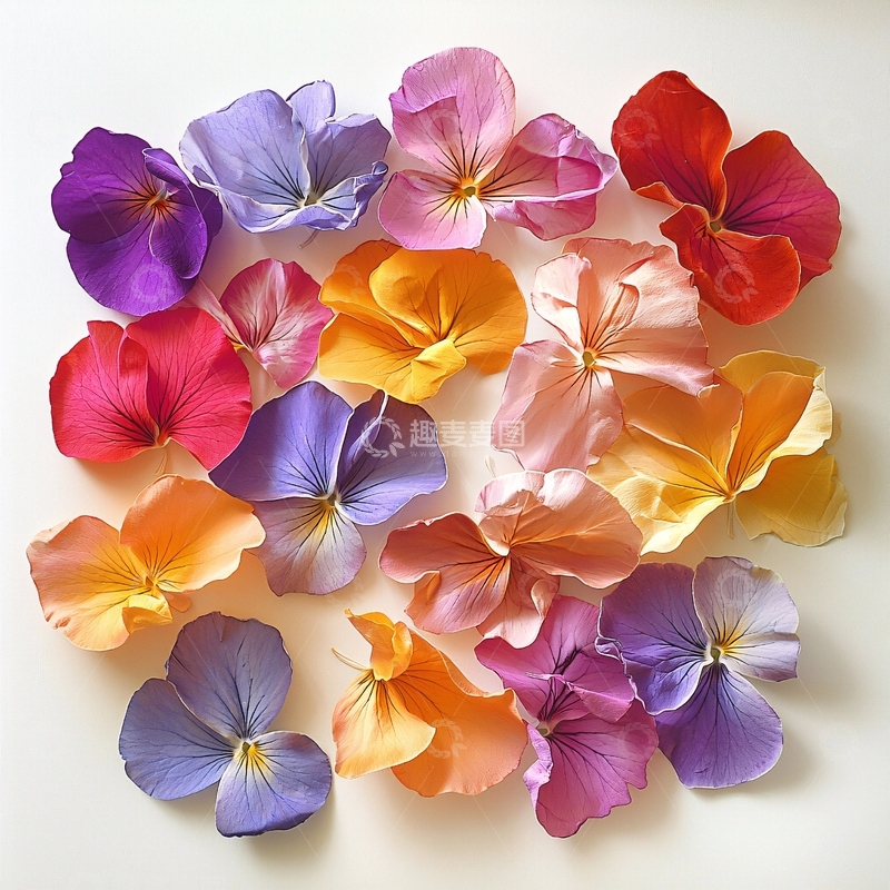 高清大图下载【趣麦麦图】彩色三色堇花瓣