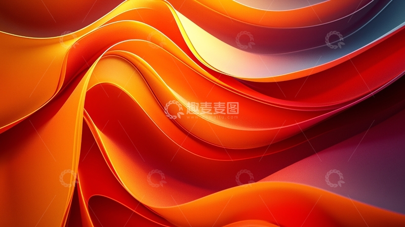 高清大图下载【趣麦麦图】抽象橙色波浪