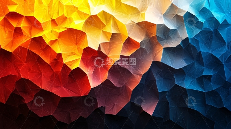 高清大图下载【趣麦麦图】抽象渐变多边形纹理