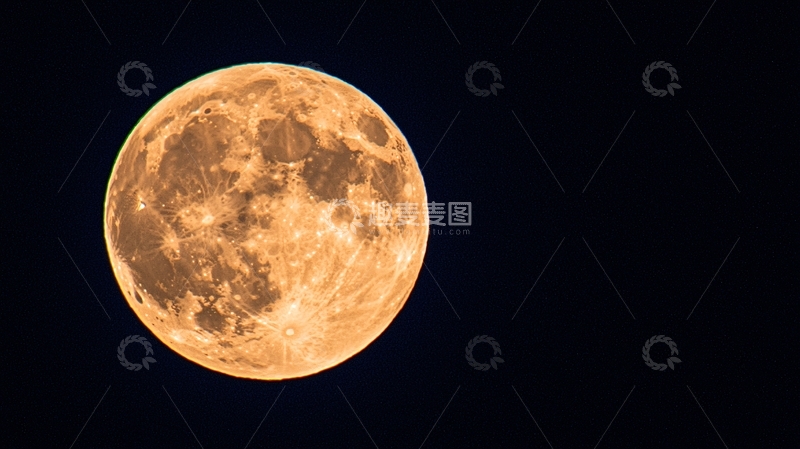 高清大图下载【趣麦麦图】深橙色满月